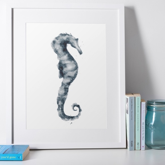 Wall Art Watercolor Sea Horse Print Poster Unframed - Picture 9 of 10